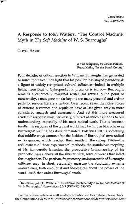 A Response to Connotations 1995