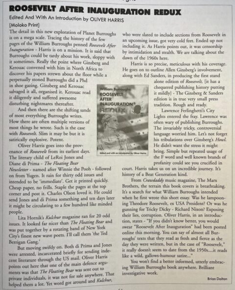 Beat Scene review of Roosevelt Redux