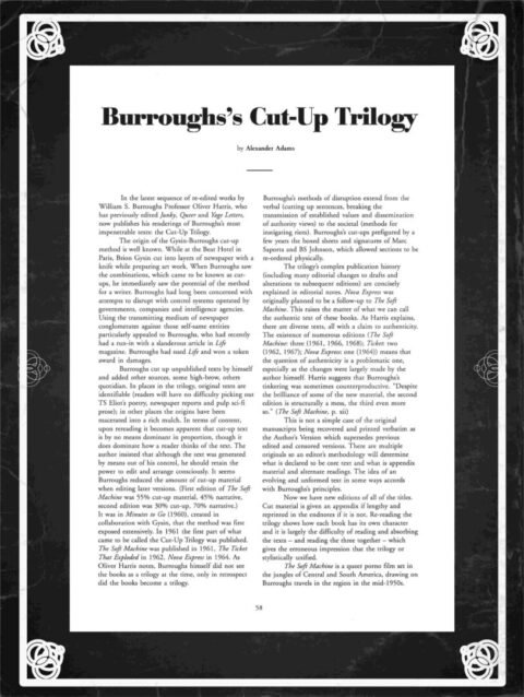 Burroughs Cut Up Trilogy