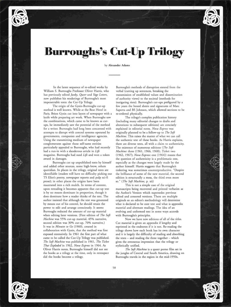 Burroughs Cut Up Trilogy
